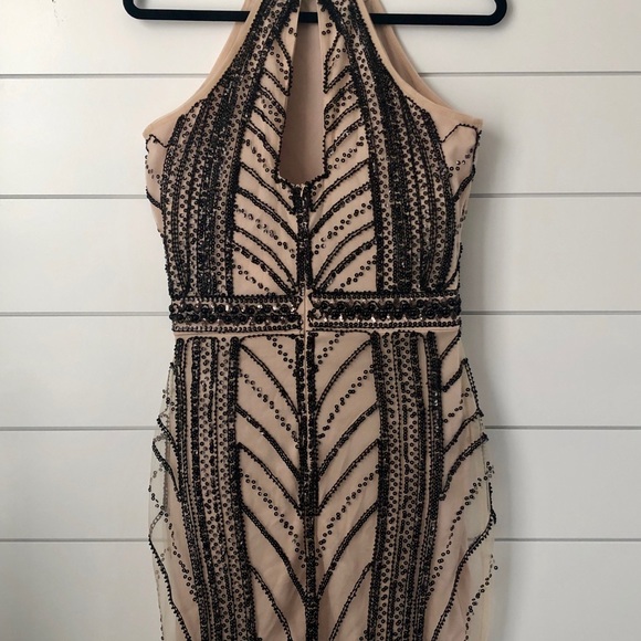 NWT Nude/ Black Rhinestone/ Bead Dress - Picture 4 of 6